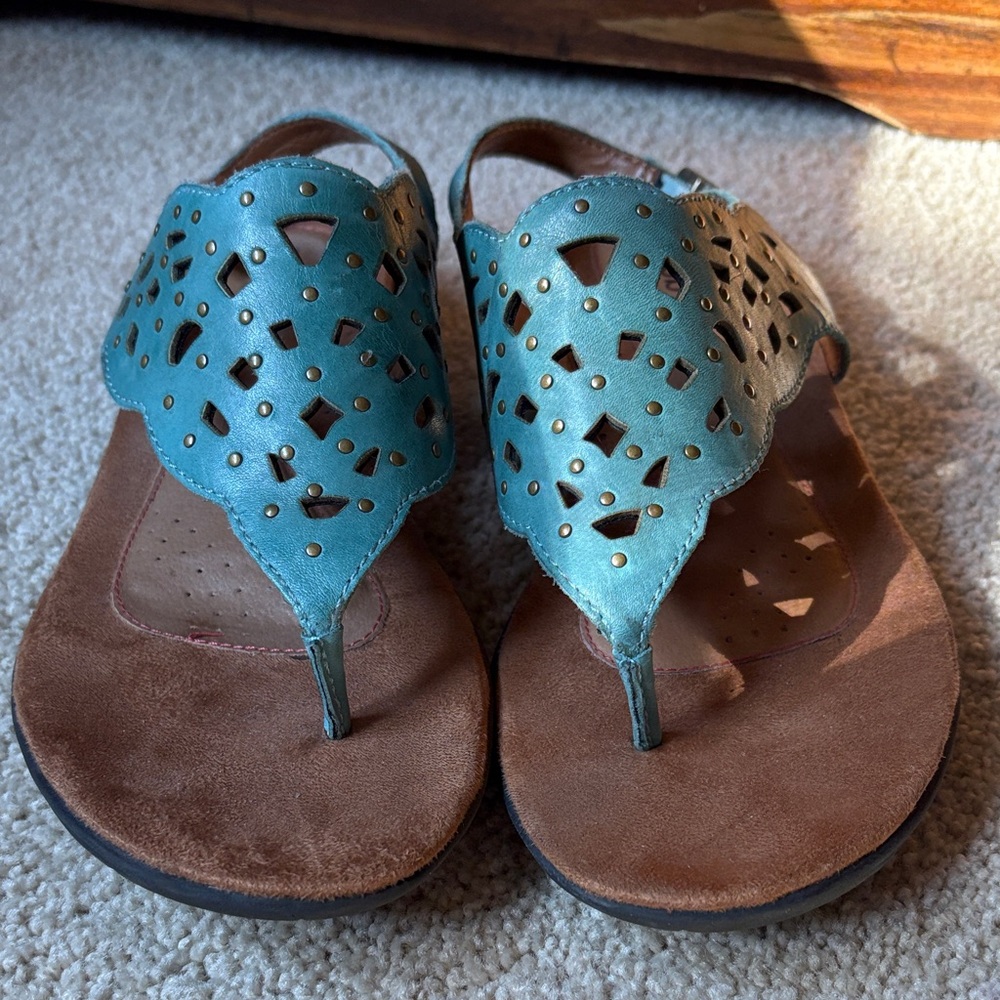 Cobb Hill by New Balance Teal and Brown Sandals